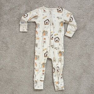 Holy Pals Cotton Zip Footie Pajamas